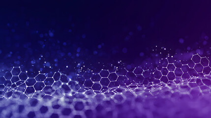 Abstract Hexagonal Network with Blue Purple Gradient