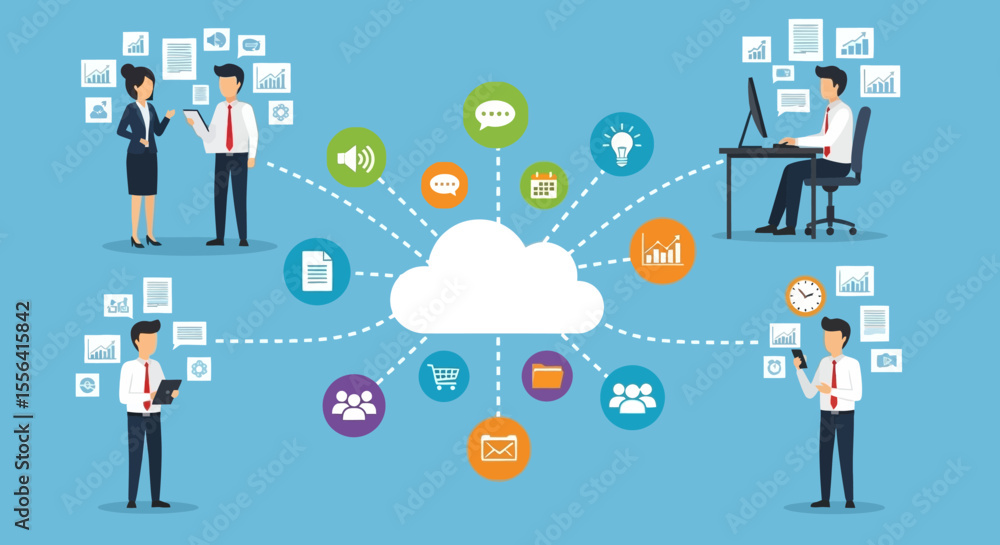 Aufkleber cloud computing collaboration, data sharing, and secure access for business