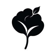 Spinach Black Silhouette Vegetable Icon