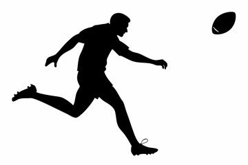 playing football a man sihouette black vector