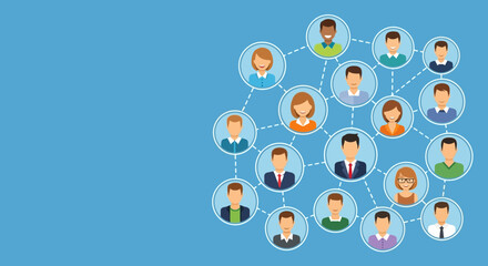 Global Network Diverse People Connected Through Social Media and Communication