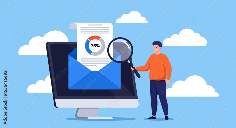 Poster analyzing email marketing performance data-driven insights for growth