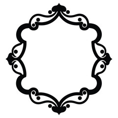 silhouette border frame white background