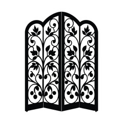 decorative-room-divider-with-floral-pattern-vector.eps