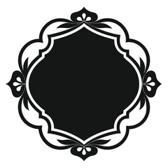 silhouette border frame white background