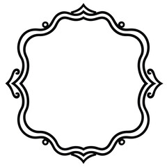 silhouette border frame white background