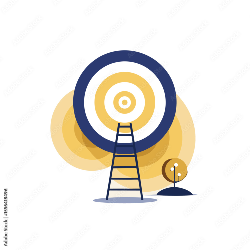 Poster minimalistic vector illustration featuring a single abstract shape with clean lines and vibrant colo