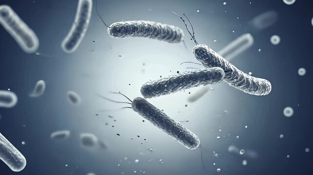 Microscopic View of Bacteria and Microorganisms in a Fluid Environment for Research and Healthcare