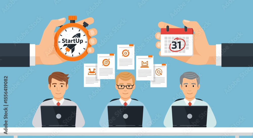 Poster efficient teamwork time management & project deadlines for startup success