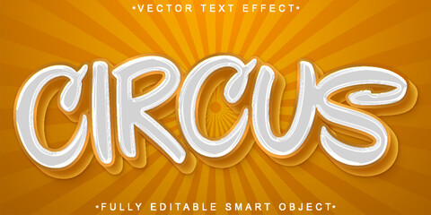  Fun Colorful Circus Carnival Style Playful Show Design Vector Fully Editable Smart Object Text Effect