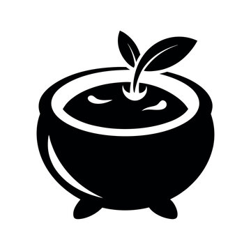black bowl with sprout logo clip art preview