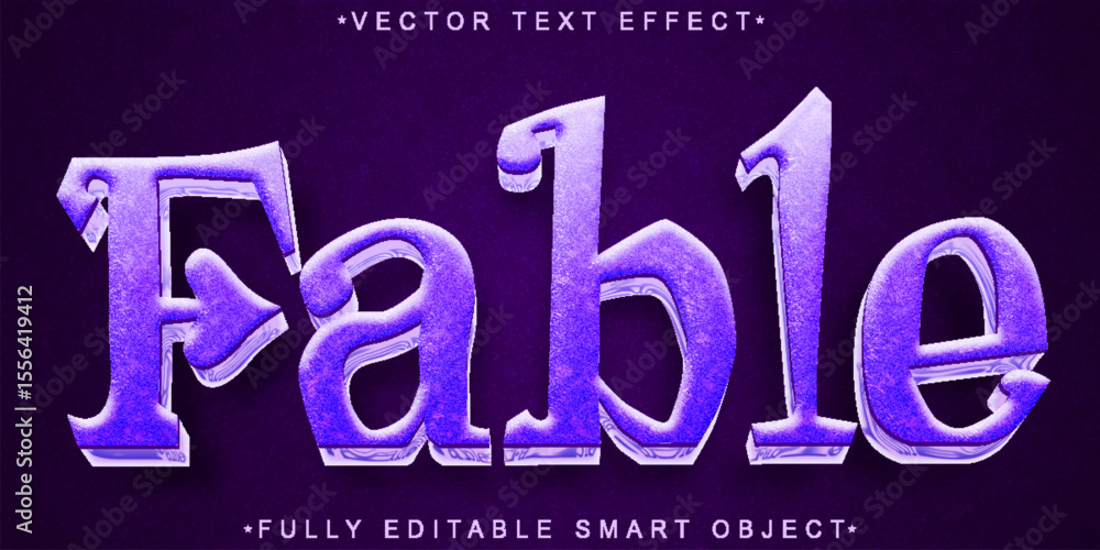 Poster magical enchanted fantasy tale fable style design vector fully editable smart object text effect