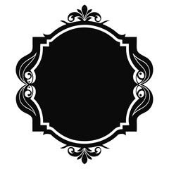 silhouette border frame white background