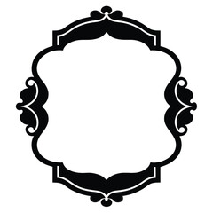 silhouette border frame white background