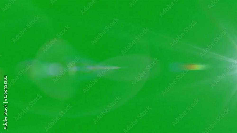 Poster lens flare on green screen background for compositing and visual effects assets
