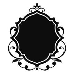 silhouette border frame white background