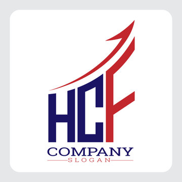 HCF logo design, HCF Company Logo Design Growth vector, HCF Upward Arrow Business Success Logo vector, HCF Corporate Branding Logo, HCF simple and modern logo, HCF business finance logo design, etc.