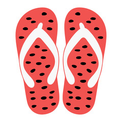 Flip Flops. Flip Flops Vector Illustration. Summer Footwear. Summer Beach Footwear, Flip Flops Isolated. Flat Design Pink Flip Flops Vector. Cute Flip Flops in Flat Style for Summer Design

