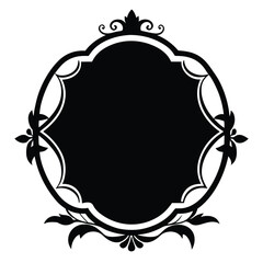 silhouette border frame white background