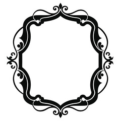 silhouette border frame white background