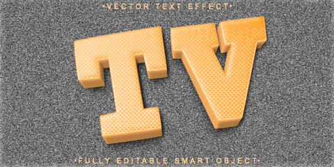  Retro Vintage Television Antenna Signal Broadcast Style Design Vector Fully Editable Smart Object Text Effect