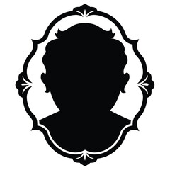 silhouette border frame white background