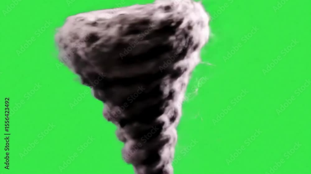 Aufkleber realistic tornado animation on green screen for visual effects and compositing