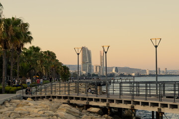 Fototapeta premium The pier - molos area at Limassol