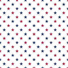 Obraz premium White seamless pattern with red and navy blue stars in diagonal layout
