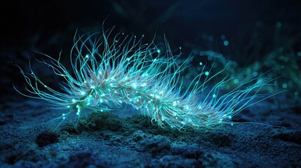 BioLuminescent Sea Slug with Ocean Floor.