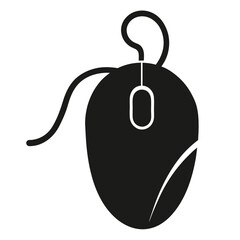 Silhouette computer mouse on white background