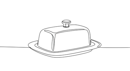 Obraz premium Line art butter dish on a table