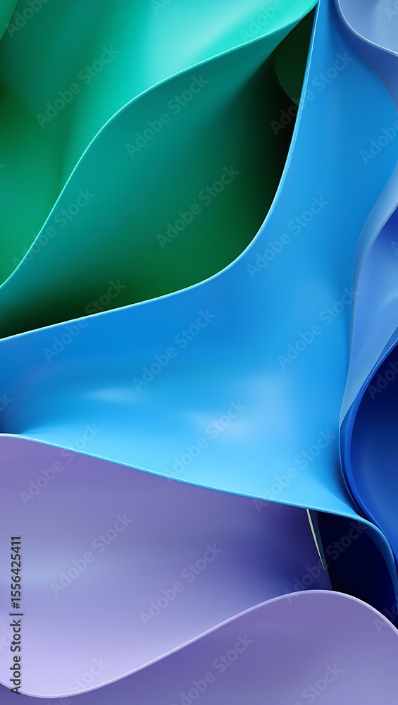 Aufkleber abstract blue wave design with flowing lines and artistic light patterns