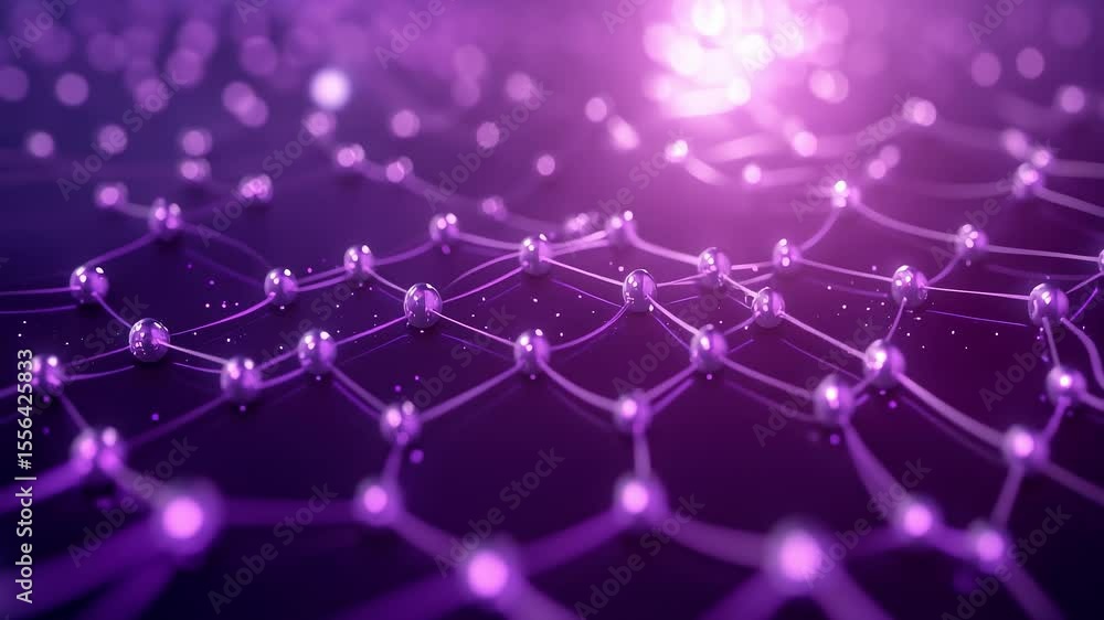Aufkleber purple technology network node connection abstract background animation
