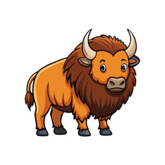 vector illustration of cartoon bull