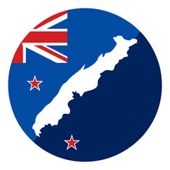 New Zealand flag button vector illustration.