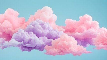 Soft Pink and Purple Clouds Against a Light Blue Sky Background