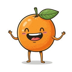 Adorable Orange Character with a Cheerful Smile Ready for Fresh and Zesty Fun