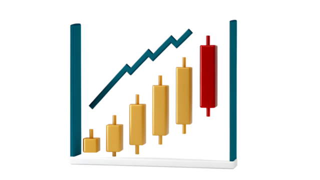 Financial Trading Candlestick Graph Depicting Market Trend And Stock Performance