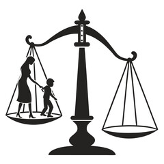 silhouette Justice and equality line icon on white background