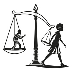 silhouette Justice and equality line icon on white background