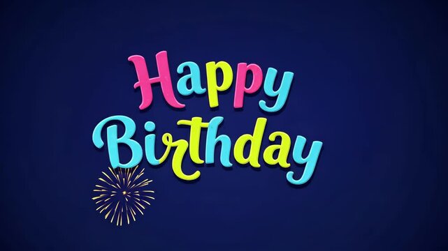 Bright fun Happy Birthday typography with festive decoration