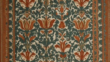 Intricate Floral Design Showcasing Traditional Patterns in Vibrant Colors, Captured in a Historic Location, Reflecting Cultural Artistry and Craftsmanship