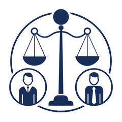 silhouette Justice and equality line icon on white background