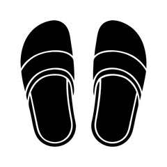 black and white sneakers silhouette icon illustration on white background