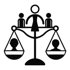 silhouette Justice and equality line icon on white background