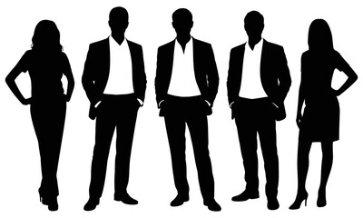 Silhouettes of people in presentation poses