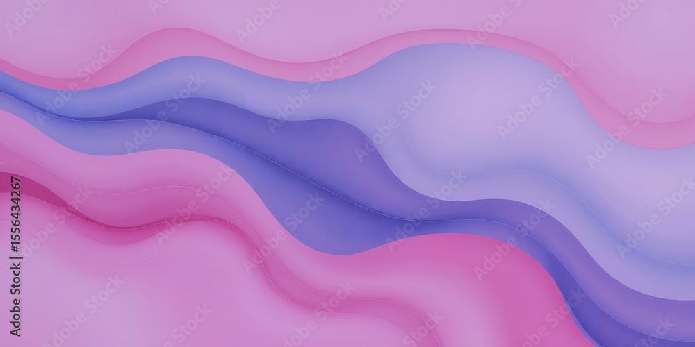 Poster abstract background with wavy layers of pink purple and white creating a smooth and soft texture