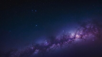 Obraz premium Stunning View of the Milky Way Galaxy Captured in a Clear Night Sky Over a Remote Location With Twinkling Stars and Vibrant Cosmic Colors