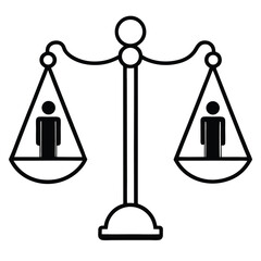 silhouette Justice and equality line icon on white background